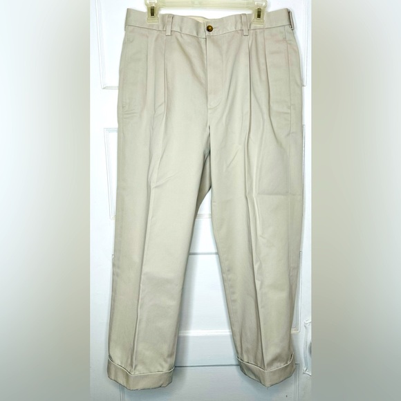 Brooks Brothers Men’s Advantage Chino Elliot Khaki Pants W33/L30/Inseam25 - Picture 3 of 9